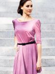 Sukienka Sukienka z Paskiem Powder Pink