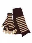Komplet w paski Brown-Ecru